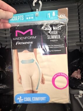 Maidenform Flexees High Waist Thigh Slimmer - Beige